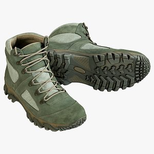 3D realistic boots green model
