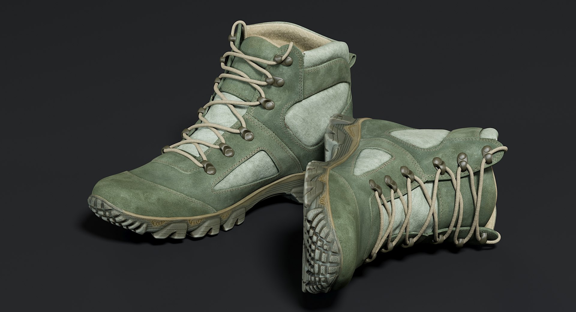3D realistic boots green model https://p.turbosquid.com/ts-thumb/R9/NaX967/RaL5k6r7/_view03/jpg/1564128953/1920x1080/fit_q87/33bfee72a0c530dc61948a079e6b3843178808c1/_view03.jpg