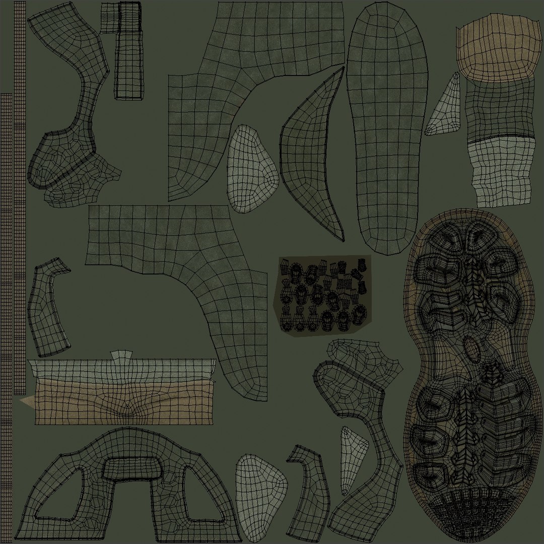 3D realistic boots green model https://p.turbosquid.com/ts-thumb/R9/NaX967/a8lxP8sC/uvw/jpg/1564129918/1920x1080/fit_q87/bf7eb36680ea39084f3e7f200e3ac53622ad632a/uvw.jpg