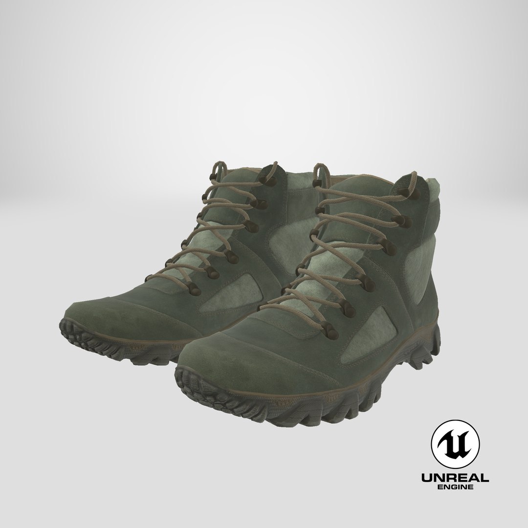 3D realistic boots green model https://p.turbosquid.com/ts-thumb/R9/NaX967/xKCHwnYv/stemcell_unreal_render/png/1565710982/1920x1080/fit_q87/0a8c58586d30ec6c1f24f5dbcc448028b4a5dc21/stemcell_unreal_render.jpg