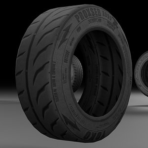 Car Tire - With Blendkey - Drift - Track - 3 Version Low-poly 3D model