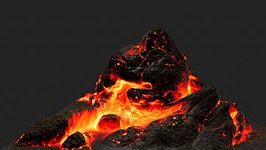 3D mountain mount lava
