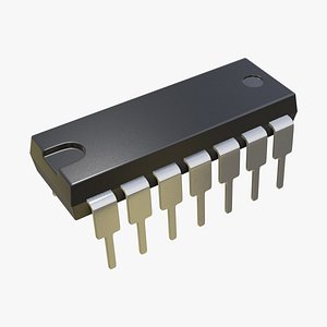 3D Electronic Chip DIP-14 model