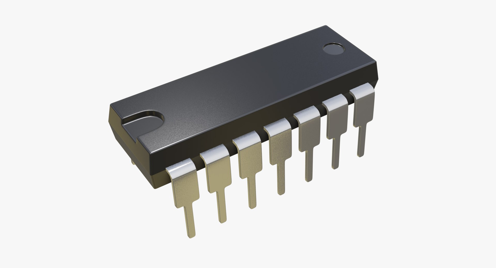 3D Electronic Chip DIP14 Model TurboSquid 1831257