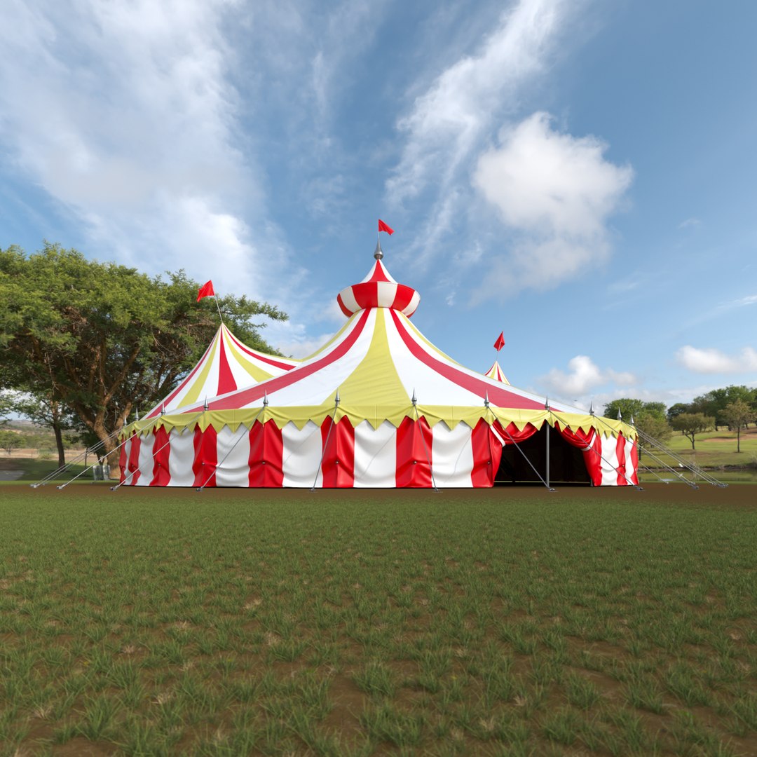 Circus Tent Tricolor 3D model preview