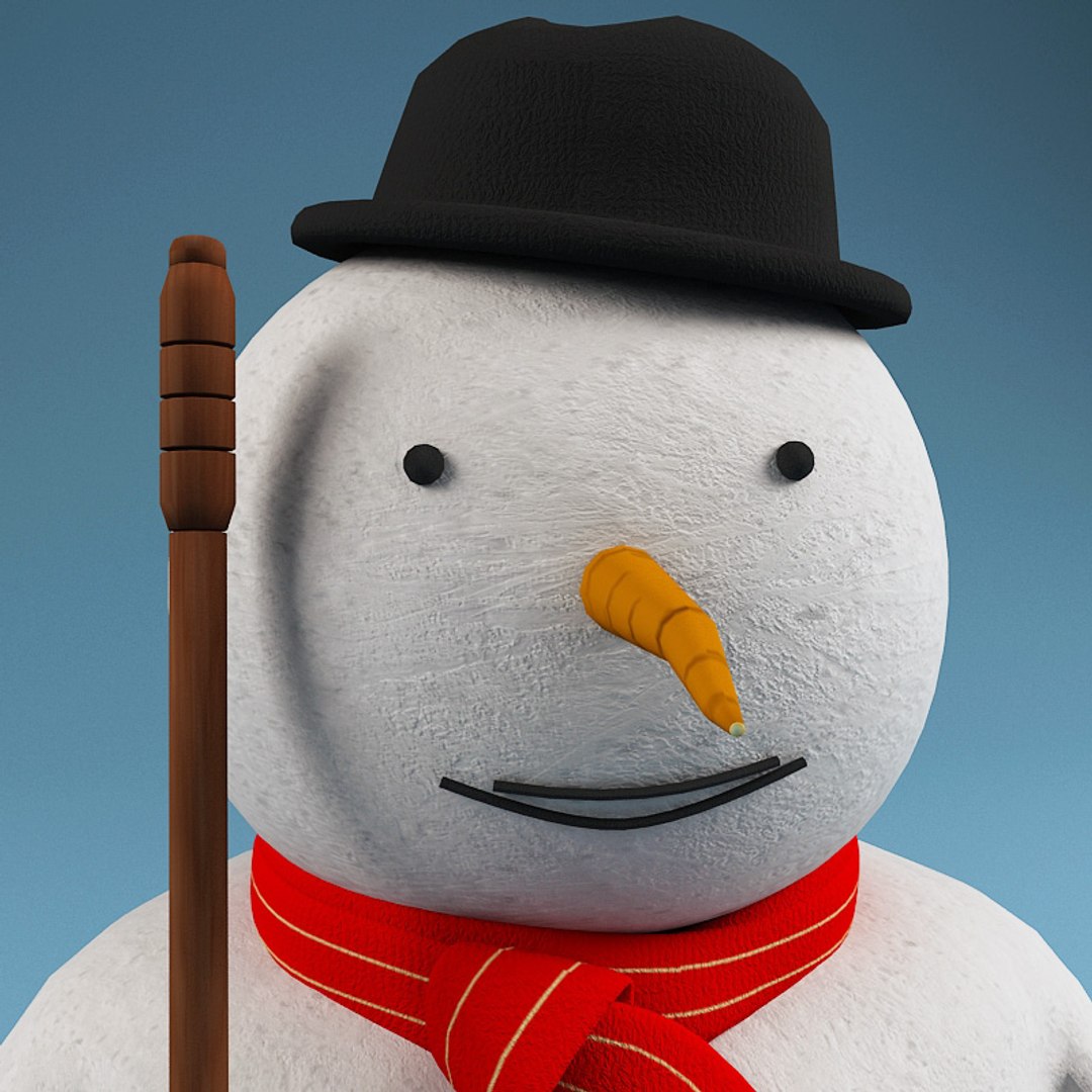 3d snowman modelled model