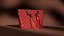 Rote gesteppte Lederhandtasche 3D-Modell