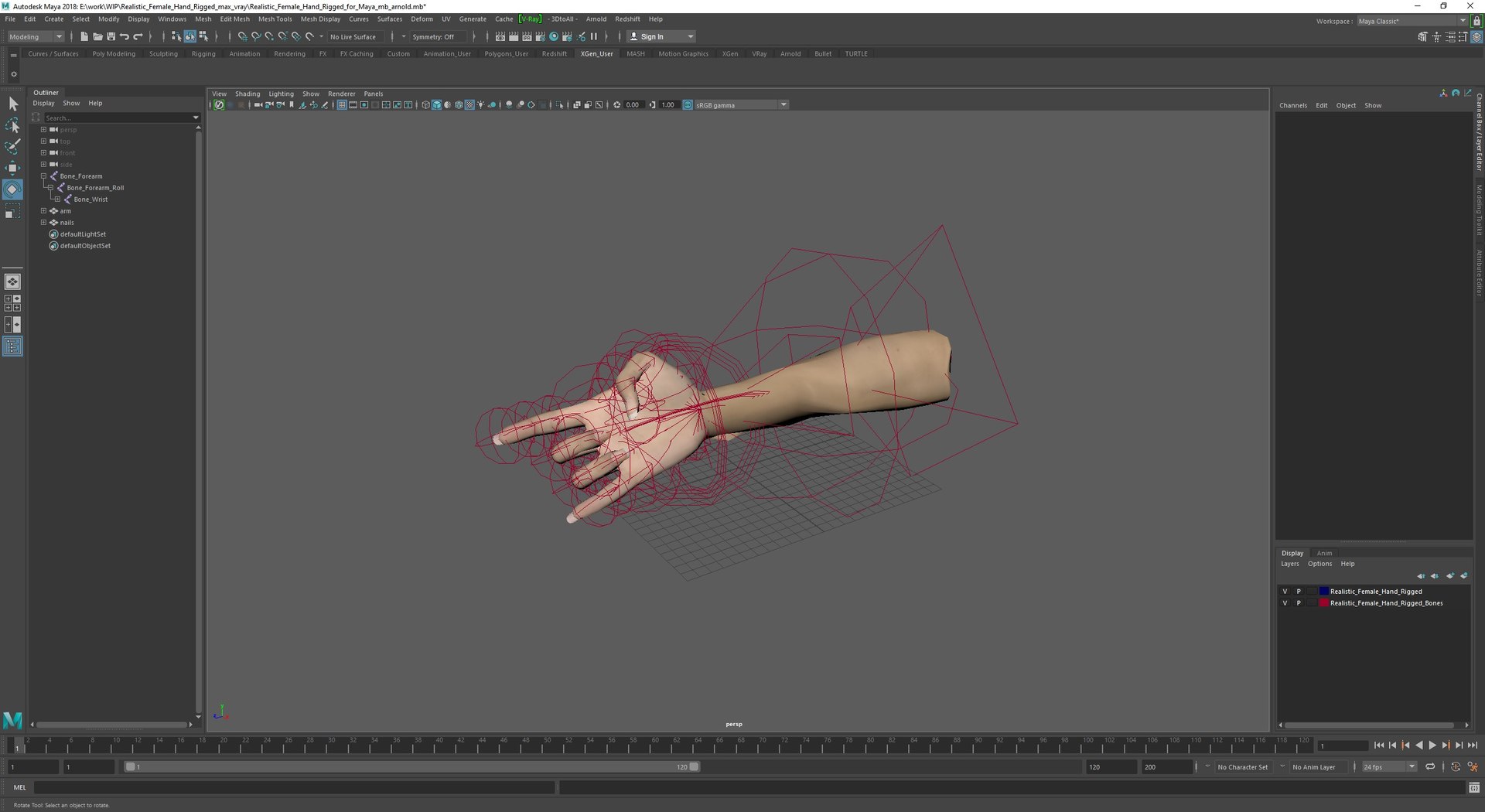 3D Realistic Female Hand Rigged For Maya - TurboSquid 2371782