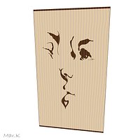 Wooden intarsia Kiss
