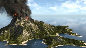 Volcano island in Blender