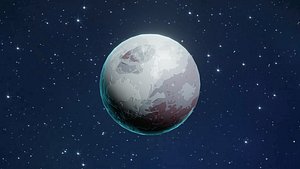 Stylized Planet Pluto 3D Model 2k 4k 8k Textures