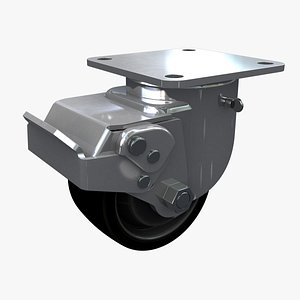 3D Swivel Plate Caster Wheel with Brake