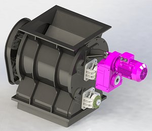 3D 630 mm diameter airlock-rotary feeder