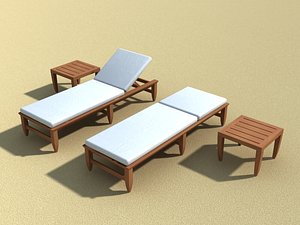 kingsley chaise amalfi teak 3d model
