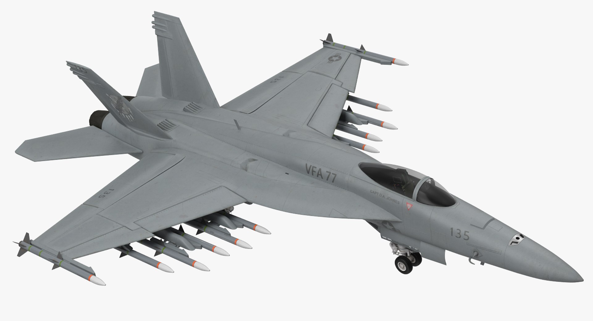 Fighter FA-18EF Super Hornet 3D model preview