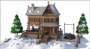 3D snow house mountain model