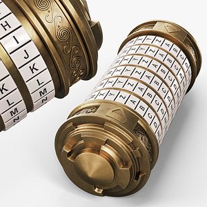 Da Vinci Cryptex Letter Combination Lock Gold 3D