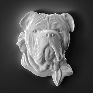 Dog Head Relief Sculpture