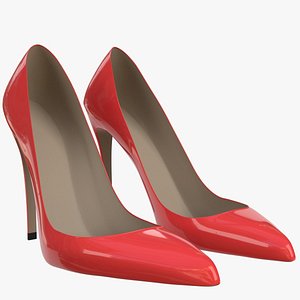 3D red shoes 1 model