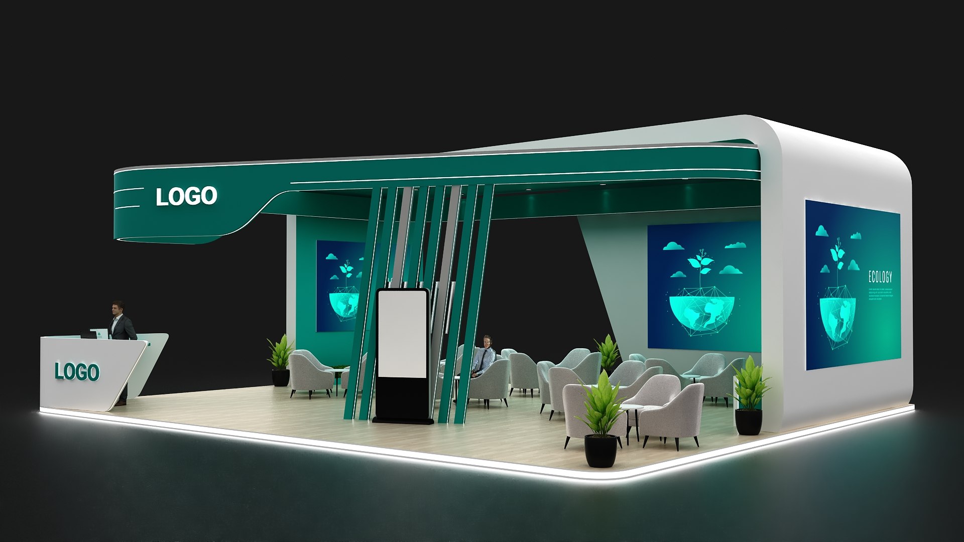 Booth 12x10 M 3D Model - TurboSquid 2085717