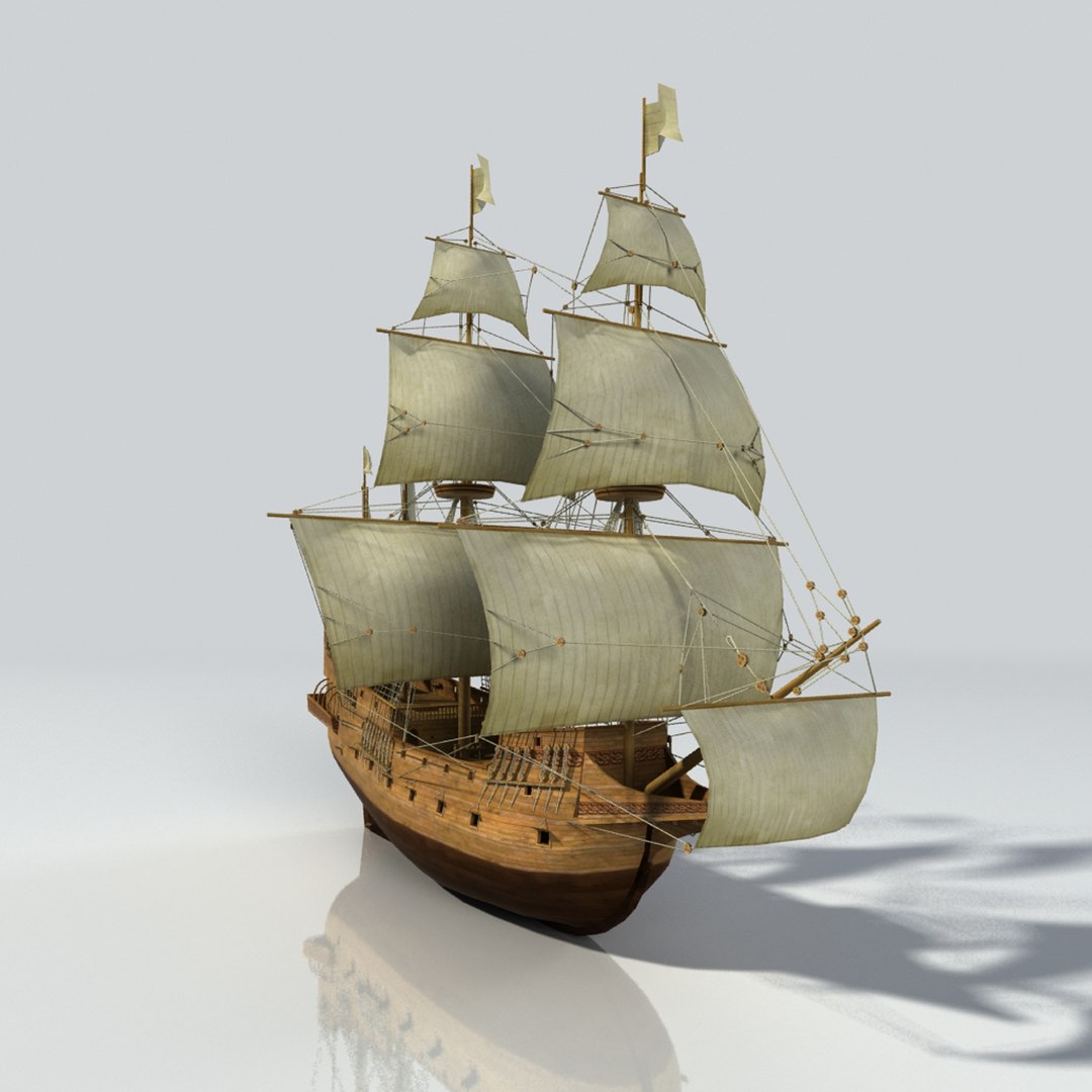 Ready Galeon 3d Model