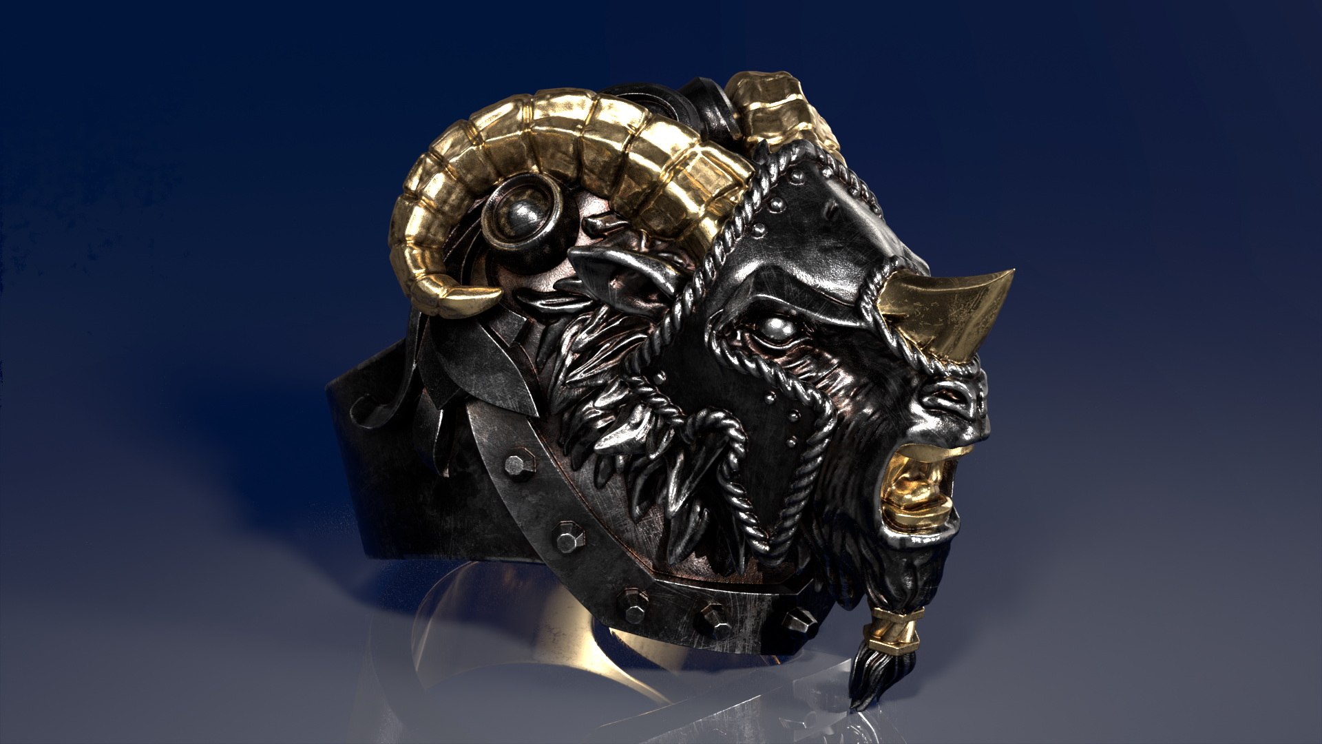 3D Model Armored Goat Ring - TurboSquid 2272782