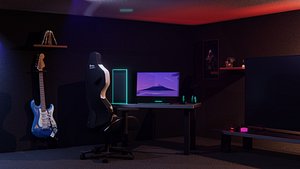 The Battlestation - A Gaming room 3D 3D