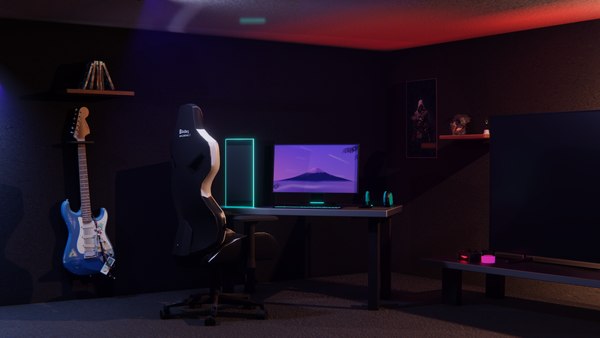 The Battlestation A Gaming Room 3d 3d Turbosquid