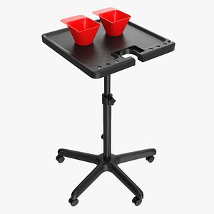 3D Hair Salon Trolley Utility Cart with Wheels model