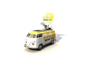 3d vintage tv van