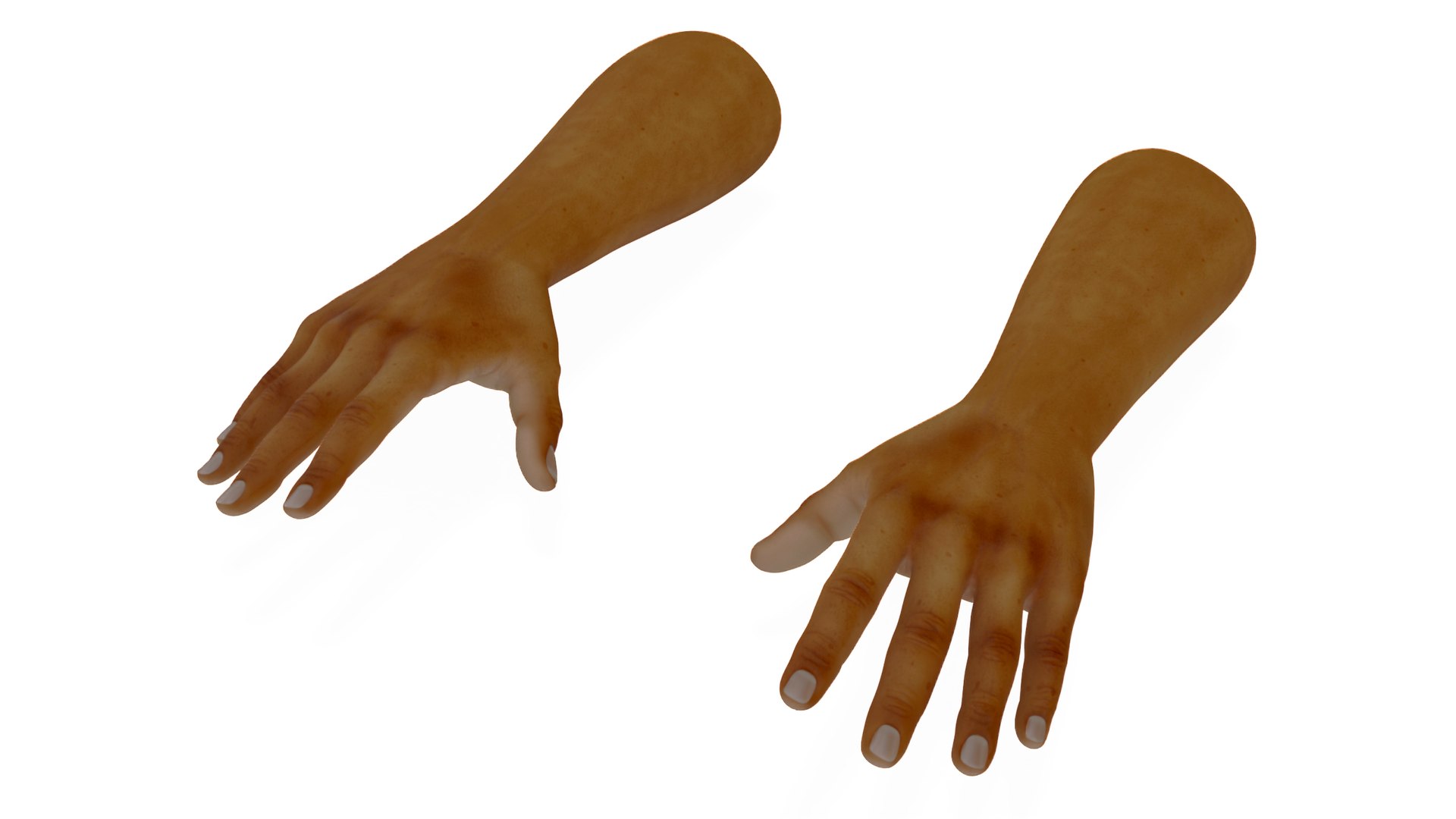 African Male Hands Base Pose 3D model preview