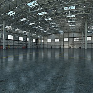3ds max aircraft hangar
