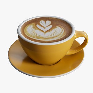 Latte Art Porcelain Cup With  Saucer