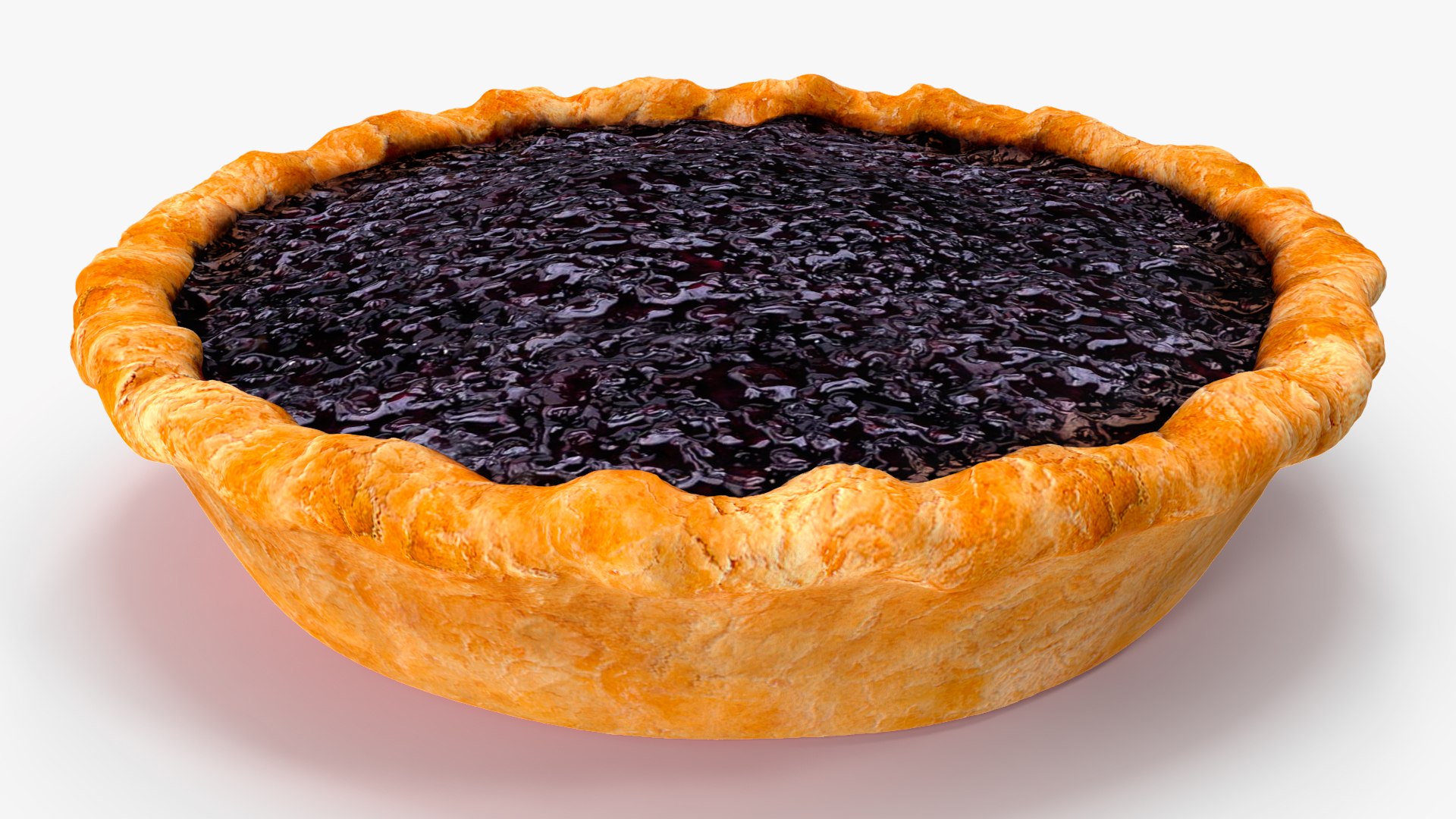 3D Open Face Blueberry Pie Model - TurboSquid 1912617