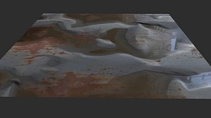 3D Rain Water Rusted Metal 2k 4k Textures model