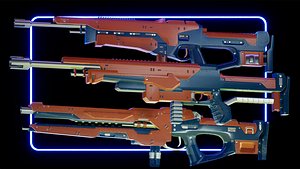 Modern Sci-Fi Rifles Bundle 3D model