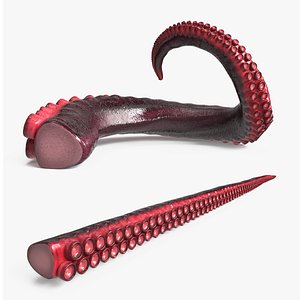 Marine Octopus Tentacle with Suction Red Rigged