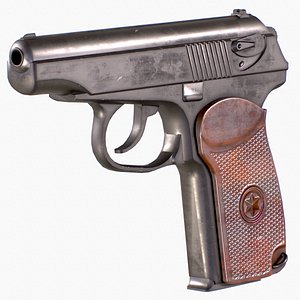 PM Makarov Pistol PBR Worn Low-poly model 3D