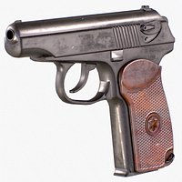 PM Makarov Pistol PBR Worn Low-poly model