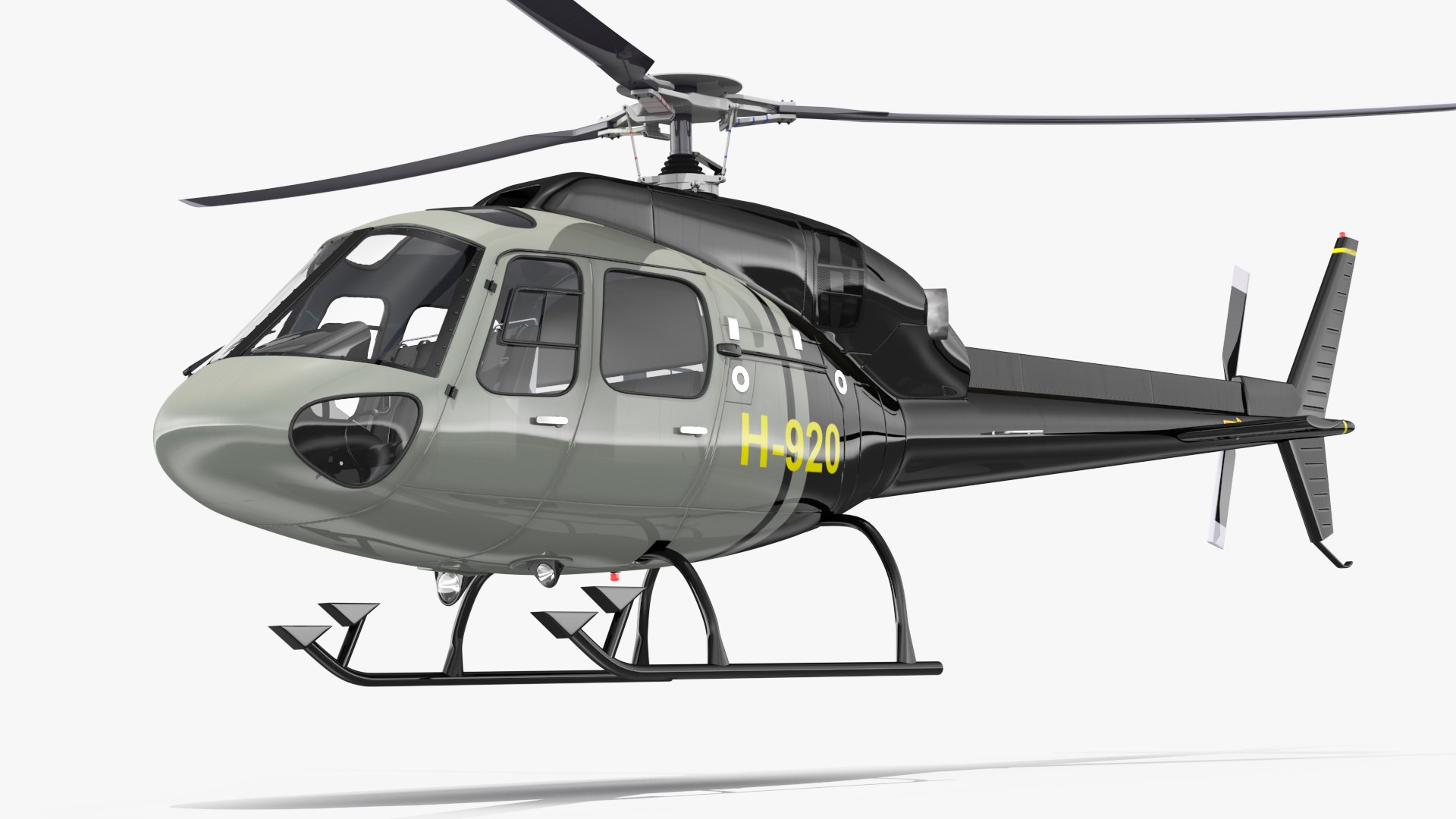 Private Helicopter Eurocopter AS355E Rigged 3D model preview