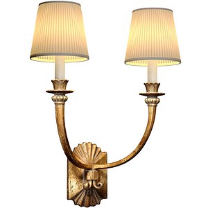 Sconce bronze sconce French European classical style Wall lamp 3D model 3D model