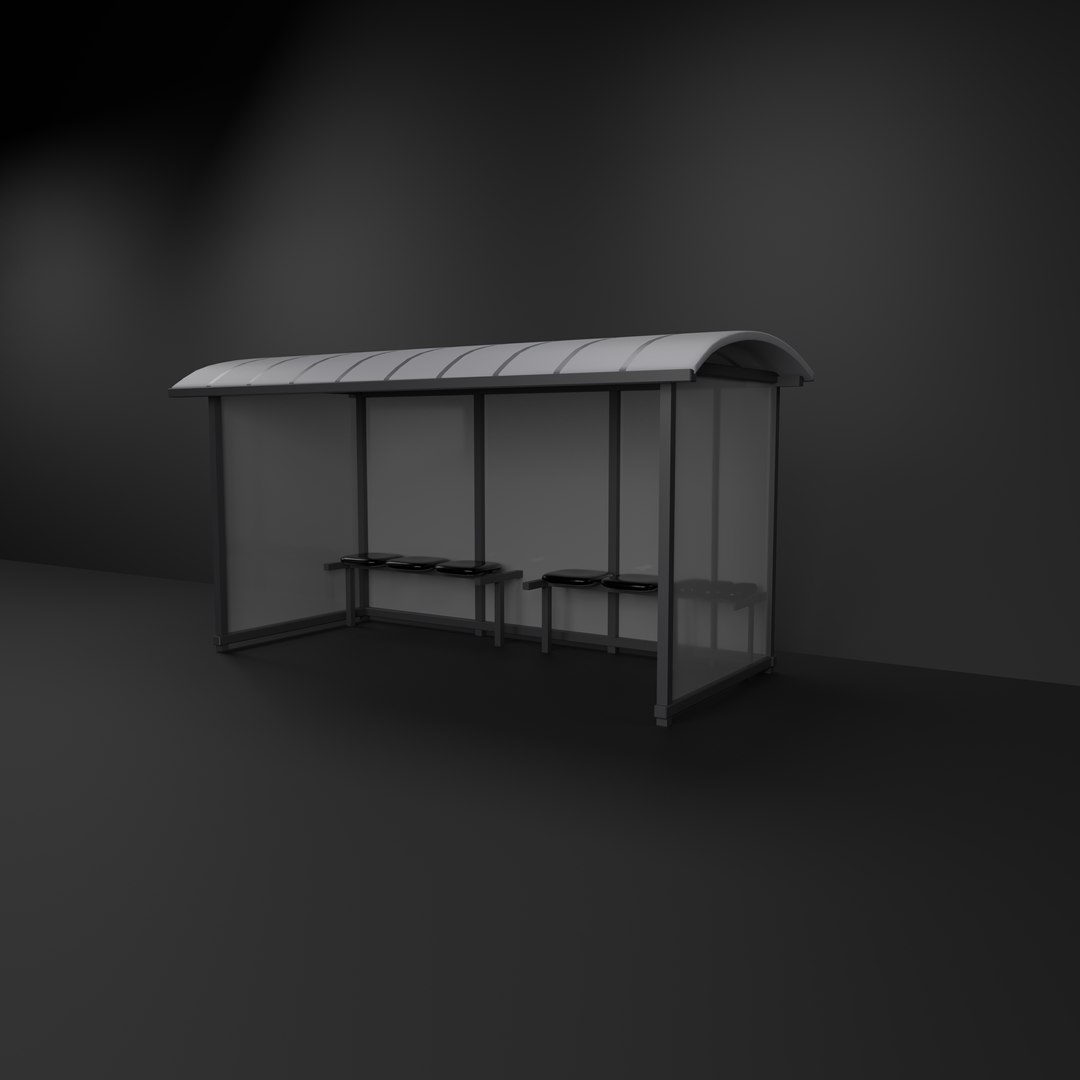 3D Model Bus Stop Low-poly 3D Model - TurboSquid 2334412