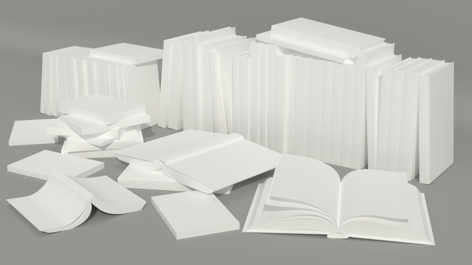 3D Collection Of Simple And High Quality Models Of Books And ...