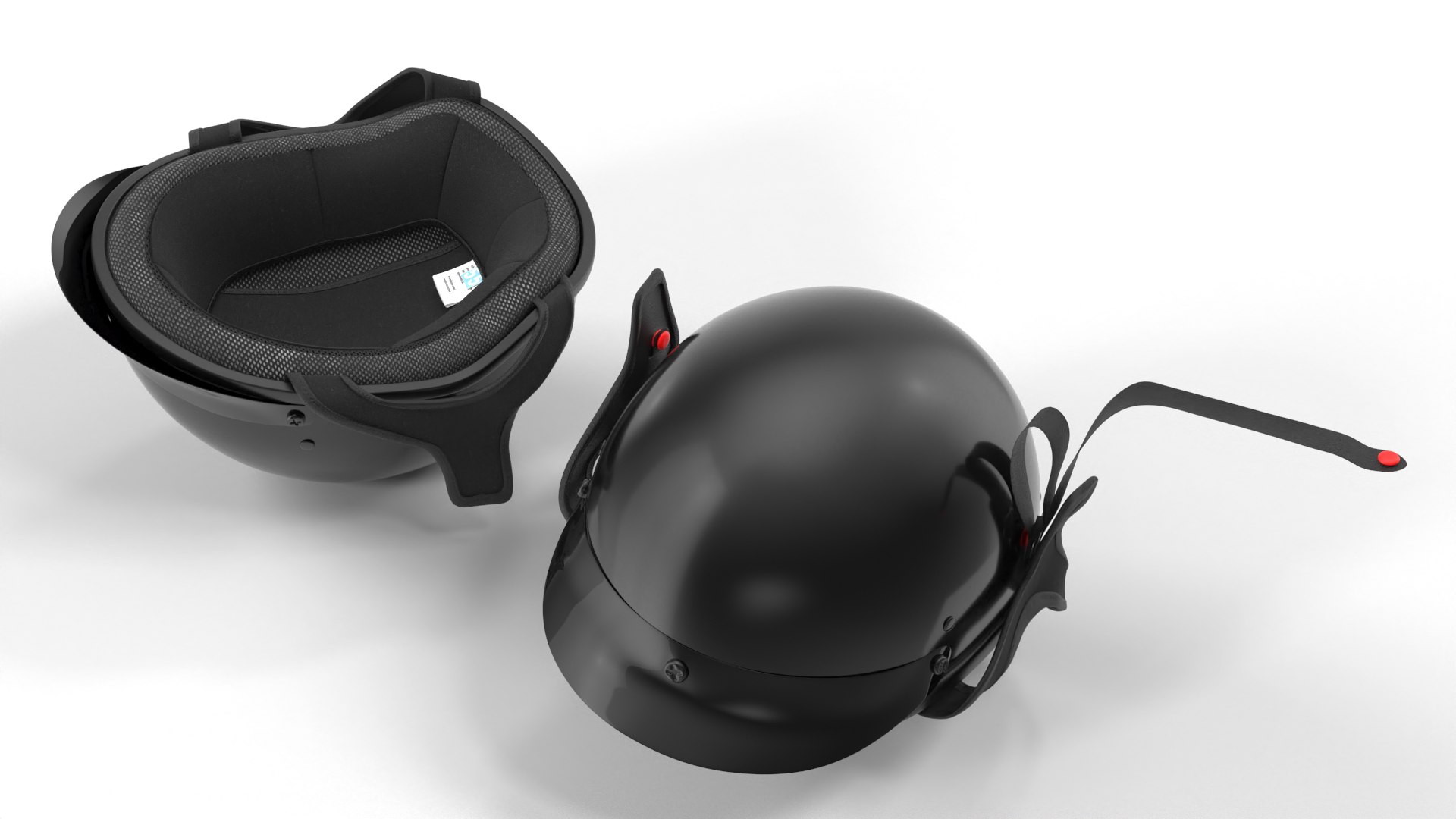 Motorcycle Half Helmet Lying 3D model preview