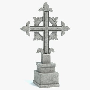 3D model gravestone cross