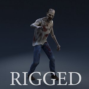 zombie character rig 3d model