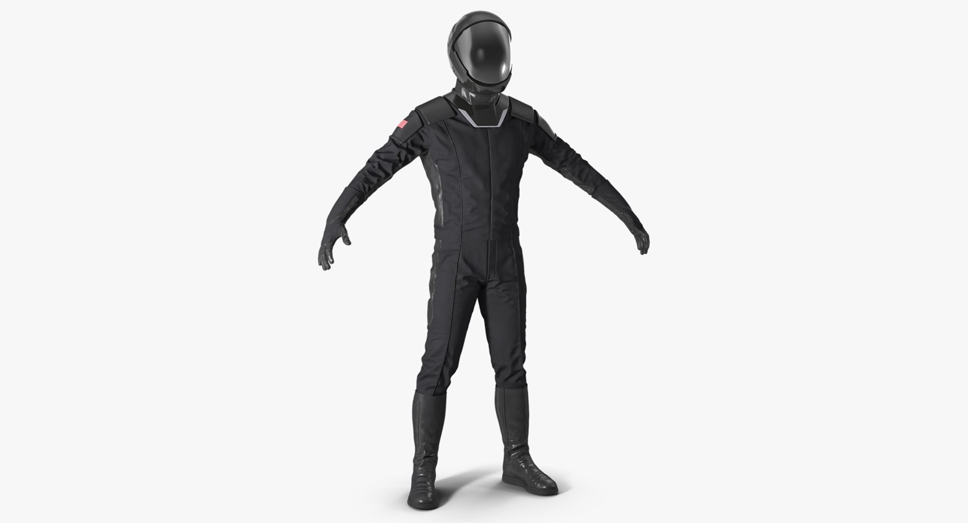 Sci Fi Astronaut Suit Black 3D model preview