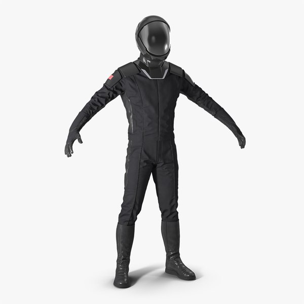 black sci fi astronaut 3D model