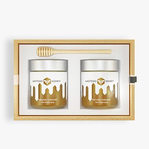 3D Honey Bottles with Label - 3D Model model