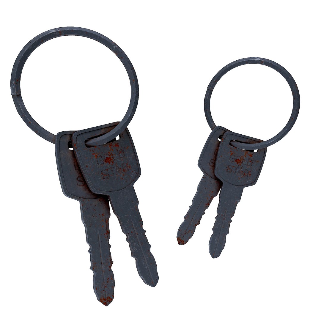 3D Dark metal door key TurboSquid 1982313